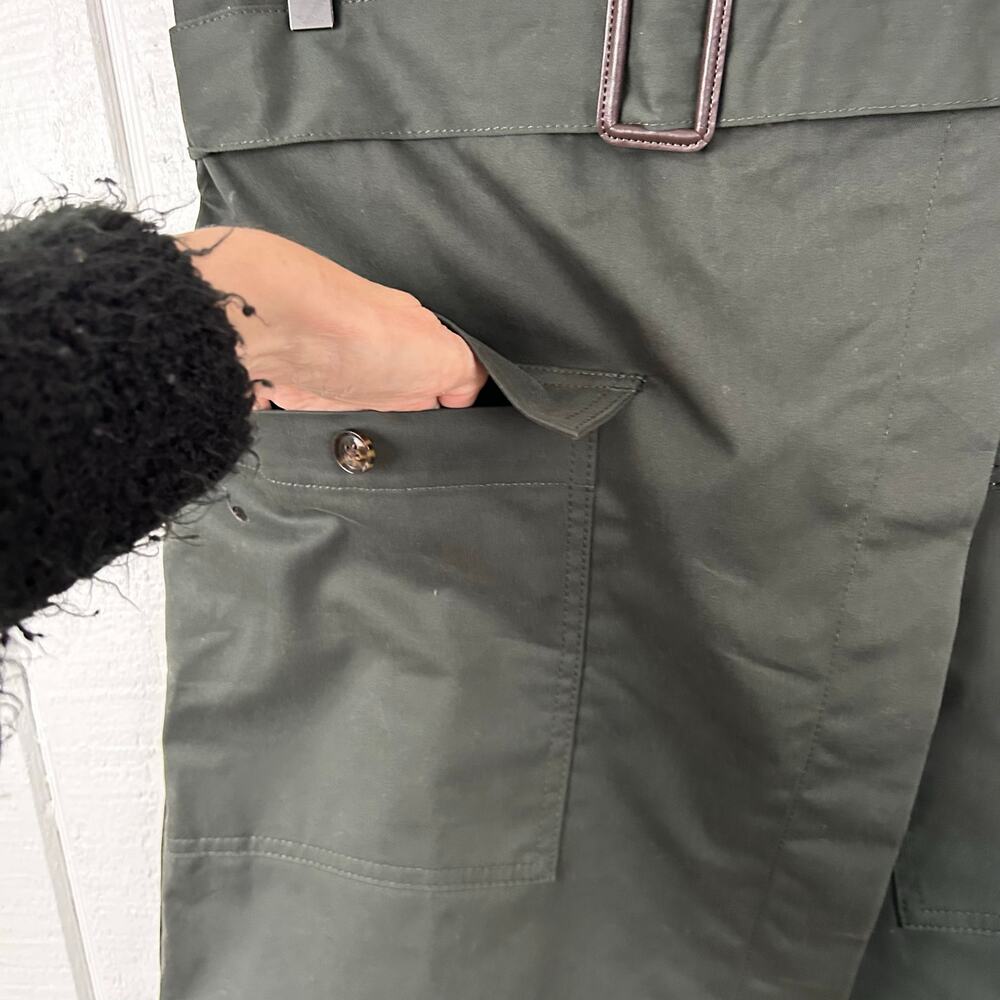 NWT Banana Republic Utility Skirt Green Belted Mini Pocket Womens 10 Tall - Picture 2 of 8
